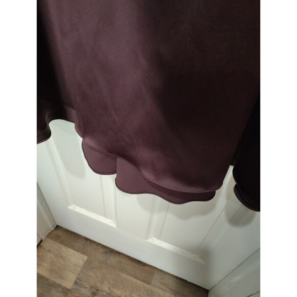 Vintage JS Collections Women's Satin Chocolate Brown Maxi Skirt Lined Size 12 - Picture 3 of 10